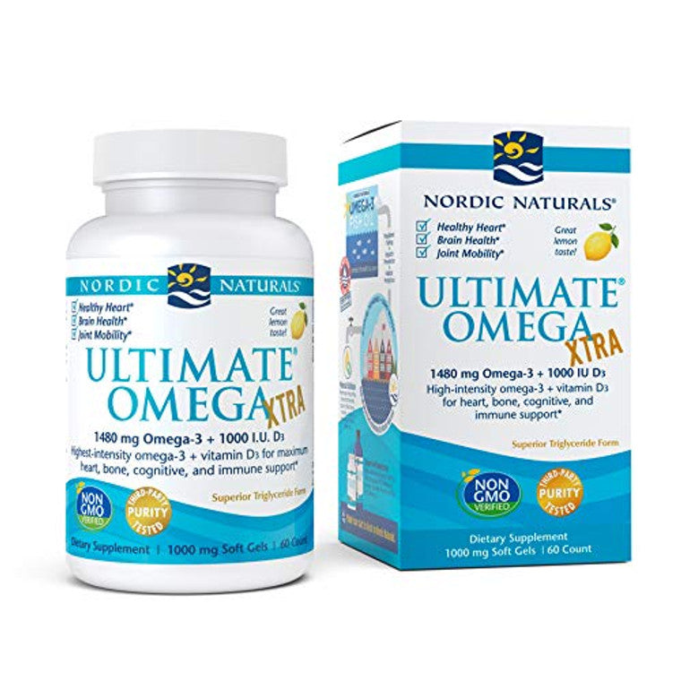 Nordic Naturals Ultimate Omega Xtra, Lemon, 1000 Mg, 60 Soft Gels